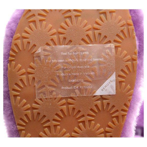 New UGG Oh Yeah Lilac Fluffy Sheepskin Slingback Sandals size 8 - Picture 8 of 8